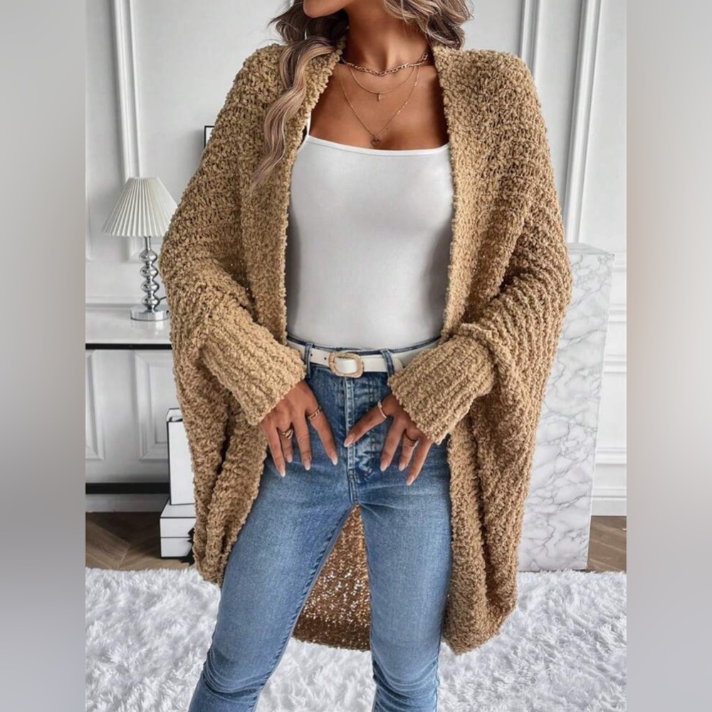 Batwing Sleeve Open Front Cardigan